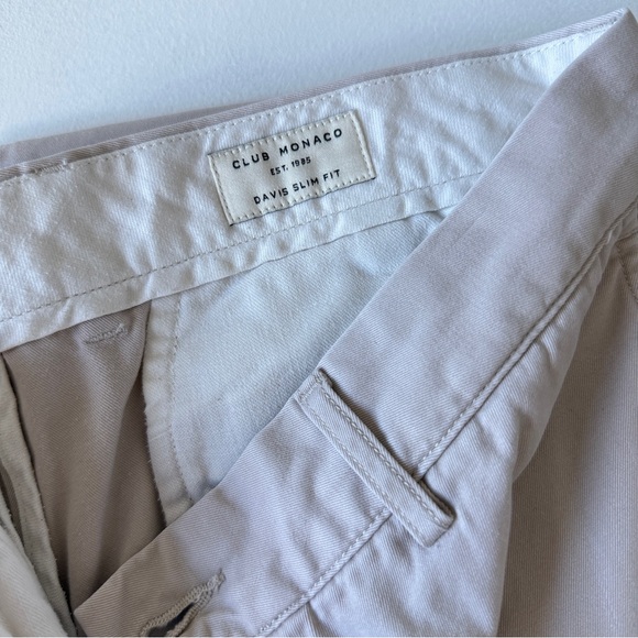 Club Monaco Other - Club Monaco Davis Slim Fit Chinos Stone Tan Cotton Trousers Size 32W